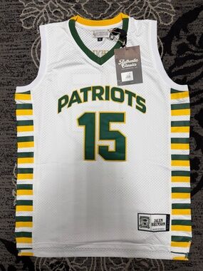 Jaylon Brunson High School Patriots #15 White & Green Basketball Jersey